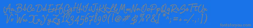 More about PR8 Charade Font PR8 Charade Font – Gray Fonts on Blue Background