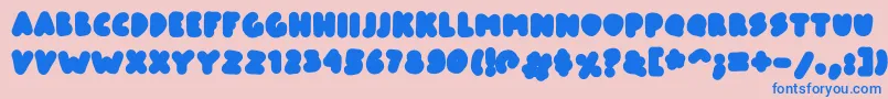 prabowow Font – Blue Fonts on Pink Background