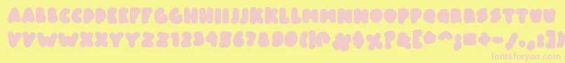 prabowow Font – Pink Fonts on Yellow Background