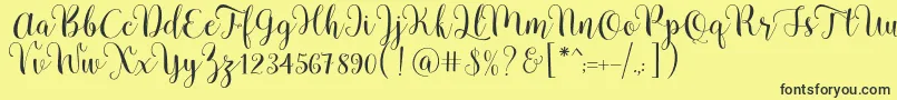 Шрифт Pradyse Script Free Demo – чёрные шрифты на жёлтом фоне