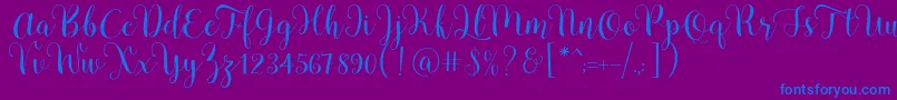 Шрифт Pradyse Script Free Demo – синие шрифты на фиолетовом фоне