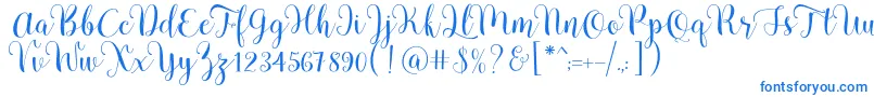 Pradyse Script Free Demo Font – Blue Fonts on White Background