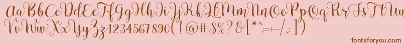 Pradyse Script Free Demo Font – Brown Fonts on Pink Background