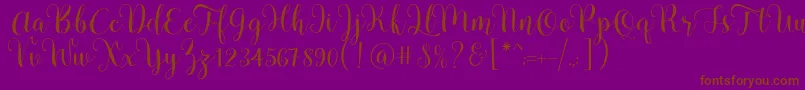Pradyse Script Free Demo Font – Brown Fonts on Purple Background