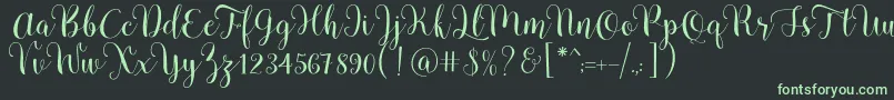 Pradyse Script Free Demo Font – Green Fonts on Black Background