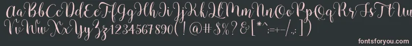 Шрифт Pradyse Script Free Demo – розовые шрифты на чёрном фоне