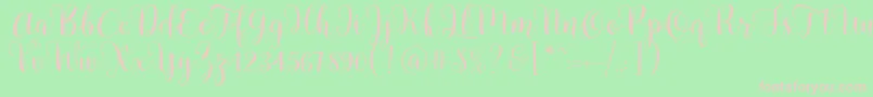 Pradyse Script Free Demo Font – Pink Fonts on Green Background