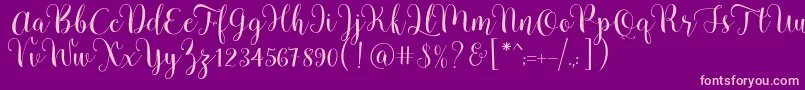Pradyse Script Free Demo Font – Pink Fonts on Purple Background