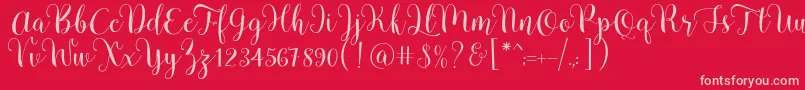 Шрифт Pradyse Script Free Demo – розовые шрифты на красном фоне