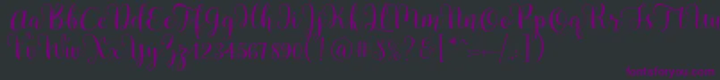 Шрифт Pradyse Script Free Demo – фиолетовые шрифты на чёрном фоне
