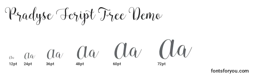 Pradyse Script Free Demo Font Sizes