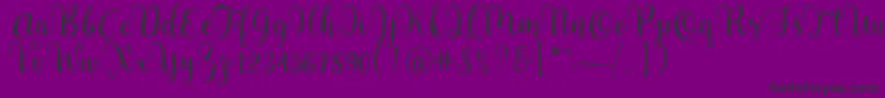 Pradyse Script Free Demo-fontti – mustat fontit violetilla taustalla