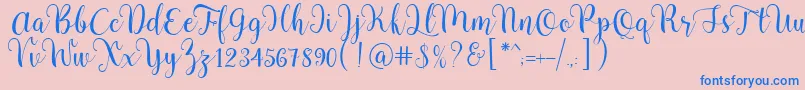 Pradyse Script Free Demo Font – Blue Fonts on Pink Background