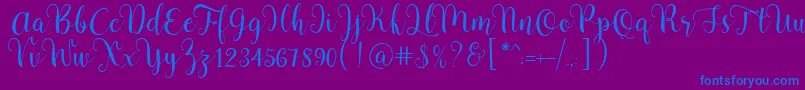 Pradyse Script Free Demo Font – Blue Fonts on Purple Background