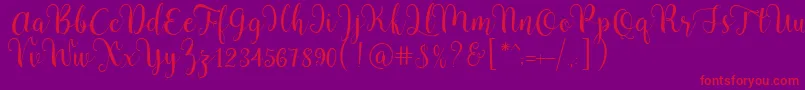 Шрифт Pradyse Script Free Demo – красные шрифты на фиолетовом фоне