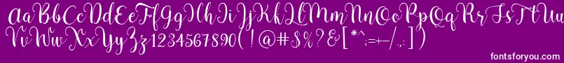 fuente Pradyse Script Free Demo – Fuentes Blancas Sobre Fondo Morado