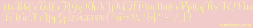 Pradyse Script Free Demo Font – Yellow Fonts on Pink Background
