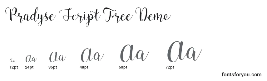 Pradyse Script Free Demo (137217) Font Sizes
