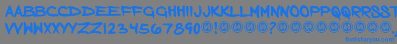 Bornaddict Font – Blue Fonts on Gray Background