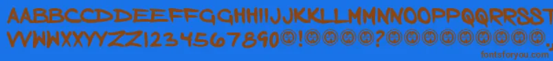 Bornaddict Font – Brown Fonts on Blue Background