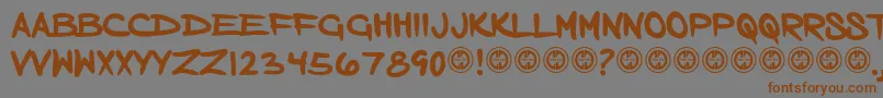 Czcionka Bornaddict – brązowe czcionki na szarym tle