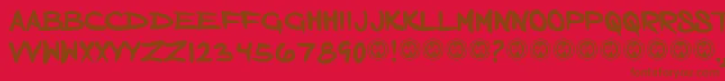 Więcej informacji o czcionce Bornaddict Czcionka Bornaddict – brązowe czcionki na czerwonym tle