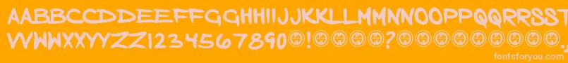 フォントBornaddict – オレンジの背景にピンクのフォント