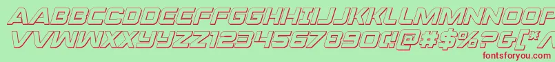 praetorian3dital Font – Red Fonts on Green Background