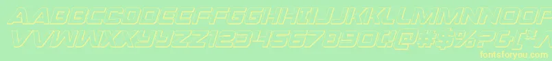 praetorian3dital Font – Yellow Fonts on Green Background