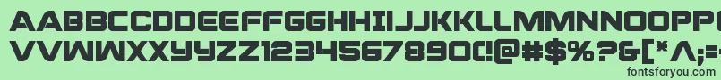 praetorianbold-fontti – mustat fontit vihreällä taustalla