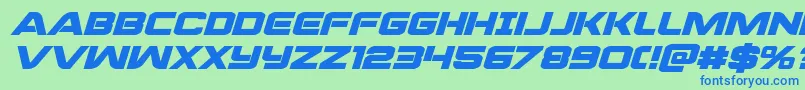 praetorianboldexpandital Font – Blue Fonts on Green Background