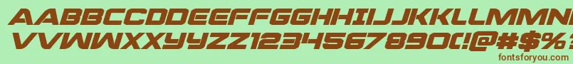 praetorianboldexpandital Font – Brown Fonts on Green Background