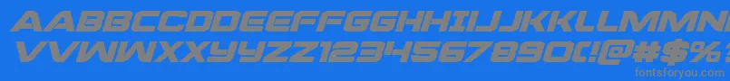 praetorianboldexpandital Font – Gray Fonts on Blue Background
