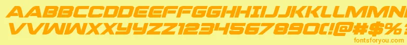 praetorianboldexpandital Font – Orange Fonts on Yellow Background