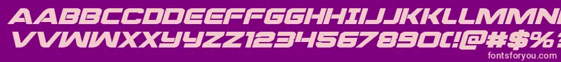 praetorianboldexpandital Font – Pink Fonts on Purple Background