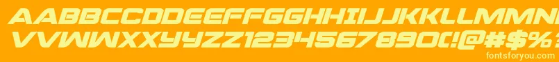 praetorianboldexpandital Font – Yellow Fonts on Orange Background