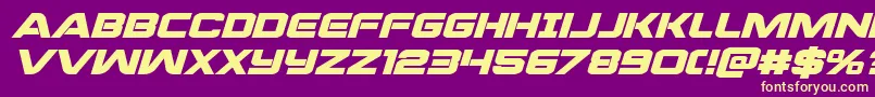 praetorianboldexpandital Font – Yellow Fonts on Purple Background