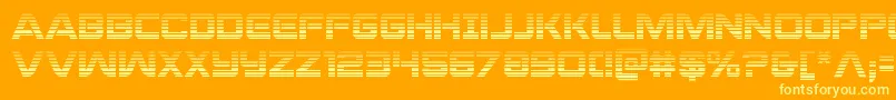 Czcionka praetoriangrad – żółte czcionki na pomarańczowym tle