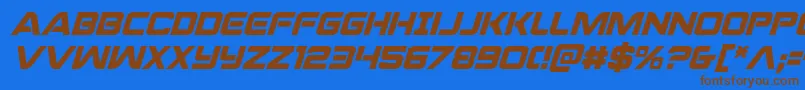 praetorianital Font – Brown Fonts on Blue Background