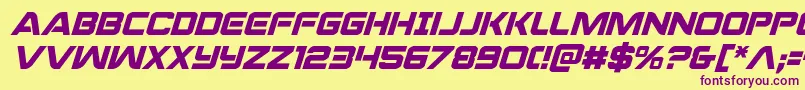 praetorianital Font – Purple Fonts on Yellow Background
