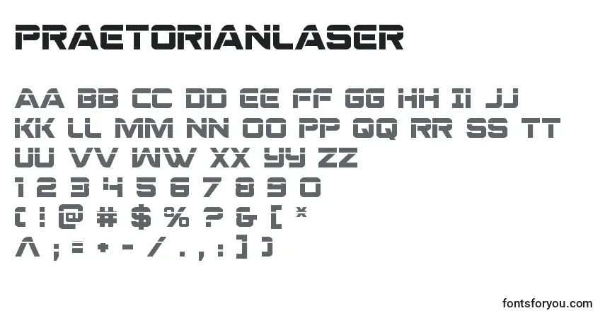 Praetorianlaserフォント–アルファベット、数字、特殊文字
