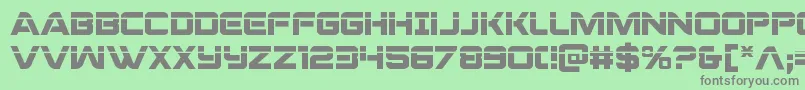 フォントpraetorianlaser – 緑の背景に灰色の文字