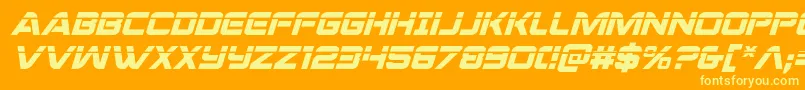 フォントpraetorianlaserital – オレンジの背景に黄色の文字