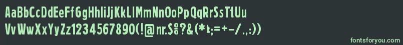 Czcionka Prager Headlines – zielone czcionki na czarnym tle