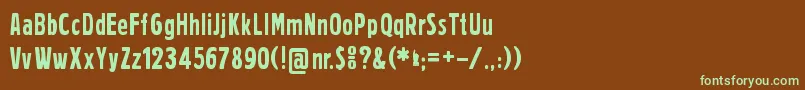 Prager Headlines Font – Green Fonts on Brown Background