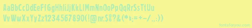 Шрифт Prager Headlines – зелёные шрифты на жёлтом фоне