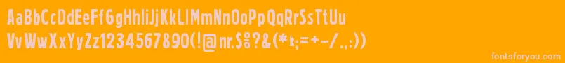 Prager Headlines Font – Pink Fonts on Orange Background