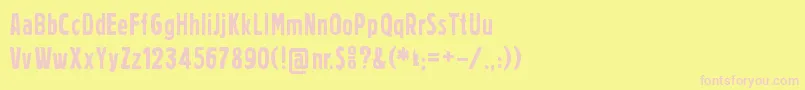 Prager Headlines-fontti – vaaleanpunaiset fontit keltaisella taustalla
