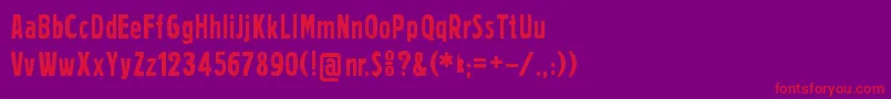 Prager Headlines Font – Red Fonts on Purple Background