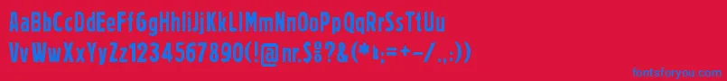 Prager Headlines Font – Blue Fonts on Red Background